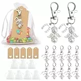 VGOODALL Gastgeschenke Hochzeit, 30 Stücke Schutzengel Anhänger +Organza Beutel +Kraftpapier Anhänger für Abschiedsgeschenk Glücksbringer Gastgeschenke Taufe Konfirmation Einschulung