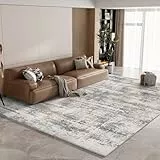Vamcheer Teppich Wohnzimmer Flauschig Waschbar - 120X170 Schlafzimmer Teppich rutschfest,Teppiche Gegend Moderner, Eingedickter Schwamm Komfort Updrade, für Arbeitszimmer, Büro,Super Weich, Blau&Grau