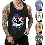 KOG Tank Top Herren Sport Tanktop Sommer Muskelshirts Ärmelloses Tee Grafik Kleidung Gym Baumwolle Tshirt Outlet Angebote Männer Tops Top Teenager Fashion Sportshirt Prime Schwarz M