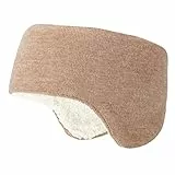 Sport Stirnband Winter für Damen und Herren - Ohrenwärmer Stirnbänder Dehnbar Sport Ohrenschützer Elastisch Thermal Headband für Laufen, Joggen, Fahrrad und Motorrad Fahren (Beige)