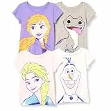 Amazon Essentials Disney | Marvel | Star Wars | Frozen | Princess Mädchen Kurzärmelige T-Shirts, 4er-Pack, Frozen 2 ELSA, 3 Jahre