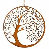 Logbuch-Verlag Lebensbaum Türkranz Baum Ostern rostbraun aus Metall Ø 20 cm rost Kranz Des Lebens Wanddeko zum Aufhängen