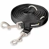 Rudelkönig Führleine Frida - 2,30m - Verstellbare Hundeleine für mittelgroße und große Hunde - Nylon Leine Hund in schwarz