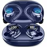 Hupoaf Bluetooth 5.4 Kopfhörer Sport, 2025 In Ear Kopfhörer Kabellos Bluetooth mit 6D Stereo/4 ENC Mic, 50H Noise Cancelling Earbuds, Sportkopfhörer Over-Ear mit Ohrhaken, IP7 Wasserdicht