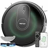 Vactidy Nimble T8 2 in 1 Saugroboter mit Wischfunktion, 3000Pa Saugkraft Staubsauger Roboter mit Wischfunktion, 120Min Laufzeit Wischroboter mit Alexa & App & Siri, Saugroboter Tierhaare, Schwarz