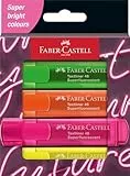 FABER-CASTELL 254600 - Textmarker Set 46, 4er Etui, Neon Farben, mit langlebiger Keilspitze, Strichbreite 1-5 mm, nachfüllbar