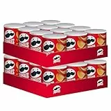 Pringles Original (2x 12x 40 g) – der unwiderstehliche Snack-Klassiker in der praktischen Dose – knackige Chips mit Salz – Pop. Play. Eat.