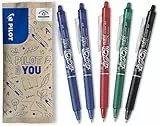 PILOT FriXion Clicker 0.7 mm - das Original - 5 Stück - 2x blau, 1x rot, 1x grün, 1x schwarz