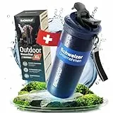 Bachgold® Profi Outdoor Wasserfilter Flasche XL [800ml] mit 1500L Filterkapazität I Entfernt 99,99% aller Bakterien und filtert Mikroplastik, Partikel und Chlor I Blackout & Krisensicher