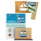 mikiprojekt® Webrahmen für Kinder Ab 5 Jahre mit einfacher Anleitung -made in Germany- Entwicklungsförderndes Weben mit unbedenklichem Biomaterial - Komplettset – Schulwebrahmen - Kinderwebrahmen
