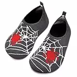 Torotto Hausschuhe Kinder Mädchen Junge Pantoffeln Atmungsaktive Rutschfest Weich Turnschläppchen Barfussschuhe für Lauflernschuhe Kleinkinder Schuhe Kindergarten Unisex(Graue Spinne 28/29 EU)