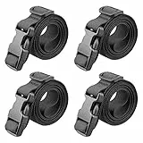 MAGARROW 150 cm Gurtschnalle, Verpackungsgurte, Verstellbarer 2,5 cm Gürtel, Schwarz (4er-Pack), 1' Wide - 60' Long
