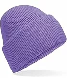 HatStar Warme Damen Beanie Mütze | Herren Grobstrick Wintermütze | Wollmütze Strickmütze | Unisex für Damen und Herren | Weich und Dick (Violet)