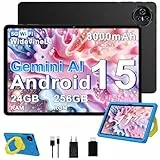 BIEGEDY 2026 Neuestes Tablet 11 Zoll Android 15 mit Gemini AI, 24 GB RAM + 256 GB ROM/2TB TF, Octa Core 2,0 GHz, 8000 mAh, GMS, Widevine L1, GPS, 5G WiFi 6 & BT 5.0, Tablet mit Blau Eva-Blau