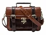 ECOSUSI Vintage Umhängetasche Damen Messenger Bag Handtasche Braun