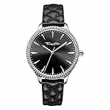 THOMAS SABO Unisex Erwachsene Analog Mechanik Uhr mit Leder Armband WA0322-221-203-38