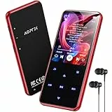AGPTEK 64GB MP3 Player Bluetooth 5.3 mit 2,4' TFT Farbbildschirm, HiFi Musik Kinder MP3 Player mit Lautsprecher, Touch-Tasten, FM-Radio, E-Book, Aufnahme, Unterstützung bis zu 128 GB, Rot