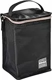 BÉABA - Isoliertasche für Babymahlzeiten - Geräumig - Aufbewahrung von Baby-Flaschen - Tasche für komplette Mahlzeiten - Zusammenlegbar - Weiches und wasserdichtes Material - Schwarz/Rosa