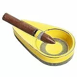 Zigarren-Aschenbecher, einzelner Keramik-Aschenbecher, Reise-vergoldeter Keramik-Aschenbecher, schwarz, tragbarer Keramik-Aschenbecher für Terrasse, drinnen und draußen