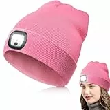 BNGXR LED Mütze mit Licht, Wiederaufladbare USB Strickmütze mit Licht Unisex Winter Warm Stirnlampe Mütze Laufmütze Beanie Beleuchtete für Sport Camping Laufen Radfahren Skifahren Jagd