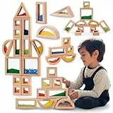 Mamabrum Holzklotze Sensorische Für Kinder - 15er Set mit Sand und Perlen - Verschiedene Formen und Farben - Entwicklung der Sinne und Motorik - ab 2. Jahren - Lernspiel