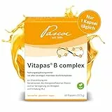 Vitapas B complex: Vitamin-B-Komplex mit allen 8 wichtigen B-Vitaminen (B1, B2, B3, B5, B6, B12), Biotin & Folsäure - Energie & starke Nerven - vegan, laktose- & glutenfrei - 60 Kapseln