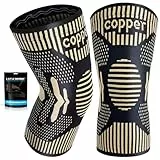 Kupfer Kniebandage Männer Damen 2 Stück - Kompression Kniestütze für Meniskus, Arthrose, ACL, Linderung von Knieschmerzen, Medizinischer Knieorthesefür Laufen,Sport Knee Support, L