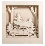 Rayher 46307000 Holzbausatz 3D-Motivrahmen, Auto, FSC100%