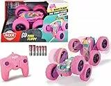 Dickie Toys Pink Drivez RC Candy Flippy, ferngesteuertes Spielzeugauto, Rotations- und Flip-Funktion, mit Fernbedienung, bis 8 km/h, für Jungen und Mädchen, beleuchtet, ab 6 Jahren, 28 cm, Pink/Türkis