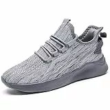 ZMBCYG Herren Straßenlaufschuhe Turnschuhe Sportschuhe Laufschuhe Tennisschuhe Sneaker Joggingschuhe Fitness Walkingschuhe Freizeit Atmungsaktive Leichtgewichts Schuhe Grau 41