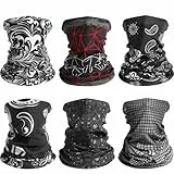 Awumbuk Halstuch Herren & Damen 6 Stück, Multifunktionstuch Unisex Nahtlose Bandanas Schlauchschal Herren Winddicht Halswärmer Motorrad Schal für Outdoor Arbeit Radfahren Laufen