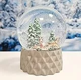 Minium Collection Schneekugel Kutschfahrt Schlittenfahrt Sockel kubisch beige, Pure-Line, Durchmesser 100mm Schüttelkugel 20176
