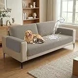 BellaHills Sofa Überwurfdecke 2 3 4 Sitzer, Wasserdicht Sofa Überzug, Couchschoner, Überwurfdecken für Sofa, Hund Katze Sofa Überwurf, Sofaschoner rutschfest, Couch Bezüge, 90x180cm, Sand