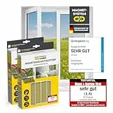 EASYmaxx Insect Protect Fliegengitter Fenster mit Magnetbefestigung | zuschneidbares Moskitonetz | Insektenschutz Fenster bis 110 x 130 cm | Mückenschutz Magnet - leichte Montage [2 Stück]