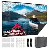 Beamer Leinwand 120 Zoll Outdoor: LEORFI Verbessert Schwarzer Hintergrund Schwarz undurchsichtig - Tragbare Projektionswand Indoor - Projektor Leinwand Faltbar Waschbar für Heimkino - mit Tragetasche