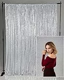 Kate Hintergrund Silber Pailletten 1,25x2,2m Hochzeit Foto Hintergrund Party Dekoration Requisiten Baby Fotografie Vlog Shooting Dekoration