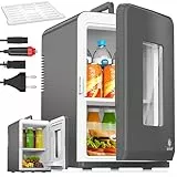 KESSER® 2in1 Mini Kühlschrank Kühlbox 15 Liter Kühl & Heizfunktion Tragbarer AC DC 220-240V/12V Steckdose und Zigarettenanzünder Warmhaltebox Mini-Thermobox Auto Büros Zimmer Camping Garten Anthrazit