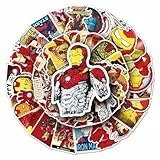 50 Iron Man Aufkleber, Individuelle Graffiti-Cartoon-Motive, Kinder-Deko-Sticker für Skateboards, Koffer & glatte Oberflächen