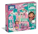 Clementoni Idea Mein Stift-Atelier Gabby’s Dollhouse - DIY Stifte-Set mit 5 Stiften & Figuren, schillernden Verzierungen & Aufklebern - Kreativspielzeug & Geschenk-Set für Kinder ab 6 Jahren, 18203