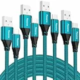 USB C Kabel [4Stück 2M+2M+3M+3M] USB C Fast Charge Schnellladekabel Typ C Ladekabel für Google Pixel Xiaomi Sony Xperia Switch Galaxy S20 S10 A12 10 S22 S21 Grün