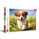 Trefl - Fröhlicher Hund - Puzzle 500 Elemente - DIY-Puzzle mit Tieren, Kreative Unterhaltung, Spaß, Klassisches Puzzle für Erwachsene und Kinder ab 10 Jahren