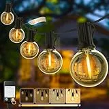 Yuusei Lichterkette Außen Strom, 60M Lichterkette Outdoor LED mit Dimmer, IP45 Wasserdicht, 78+4 G40 Dimmbar Aussen Glühbirnen Lights für Garten, Pavillon, Balkon, Camping, Party, Hochzeit