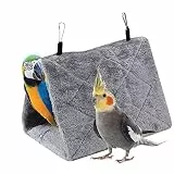 TOPINCN Pfingstrose Papagei Hängematte Vogelnest Warme Weiche Plüsch Hängematte Hängen Käfig Zelt Winter Warme Bett Haustier Spielzeug Baumwolle(M-Grau)