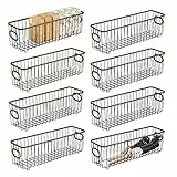 mDesign Bad Aufbewahrung – Badezimmer Organizer für die Aufbewahrung von Make-up und anderen Badartikeln – Aufbewahrungskorb aus Metall – 8er-Set – bronzefarben