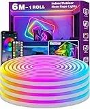 AILBTON 6m/20Ft LED Neon Seillichter, Steuerung mit App/Fernbedienung, Flexibles LED Seillicht, Mehrere Modi, RGB Neonlichter, geeignet zur Dekoration von Räumen und Gärten