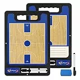 RoseFlower Basketball Taktikboard, Professional Basketball Taktikbrett Coach Board Magnetische Trainer Taktiktafel Taktikmappe mit Magnete Stifte Radiergummi - Ideal für Taktiken und Spielanpassungen