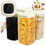 Dalena Home® Vorratsgläser mit Deckel 4er-Set aus stabilem Borosilikatglas + Etiketten (4x 1500ml) - Luftdicht & Stapelbar - Aufbewahrungsglas Küche, Vorratsdose eckig