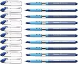 Schneider 151203 Slider Basic Kugelschreiber (Kappenmodell mit Soft-Grip-Zone, Strichstärke XB) 10er Pack, blau