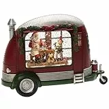 Konstsmide Karavan Weihnachtswerkstatt, wassergefüllt, mit an/aus Schalter, 5h Timer, kombinierbar mit 4384-550/4385-900, rot, batteriebetrieben, Innen, 1 warm weiße Dioden - 4386-550