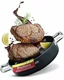 RÖSLE EBONIC Servierpfanne mit Deckel 28 cm – Schmorpfanne 28 cm hoher Rand – ProNero Keramik Antihaftbeschichtung mit Edelstahl-Wabenstruktur – PFAS-freie Servierpfanne Induktion – für alle Herdarten